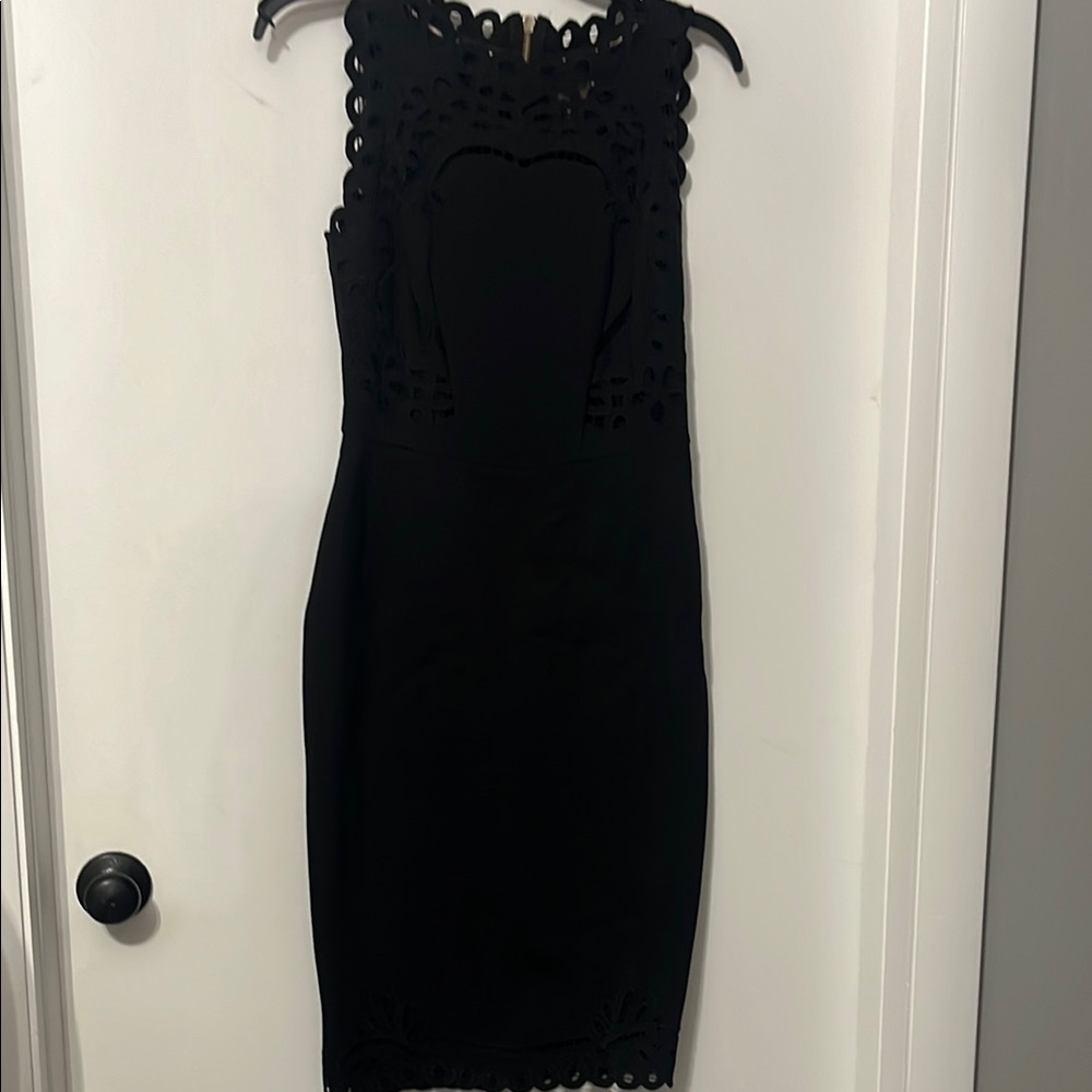 Ted Baker‎ Black Eyelet Cut Out Sleeveless Knee-Length Dress Medium - Picture 10 of 10